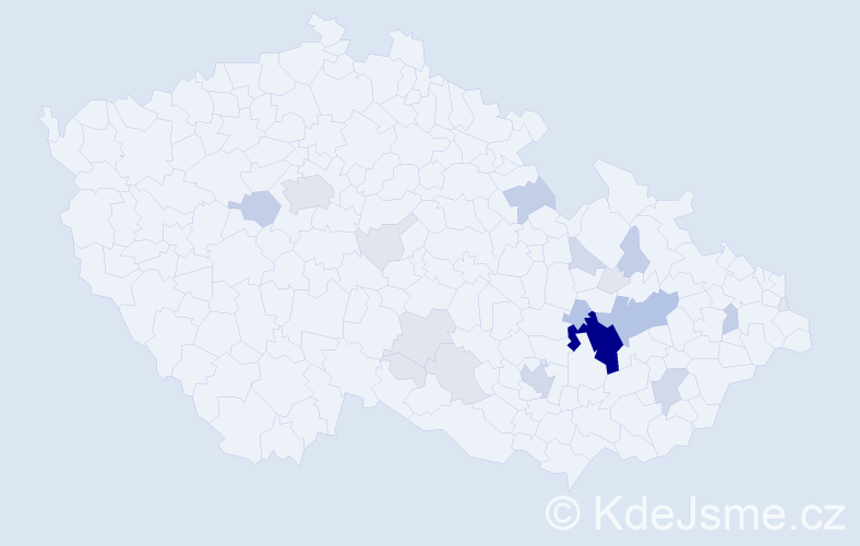 Příjmení: 'Nehera', počet výskytů 66 v celé ČR