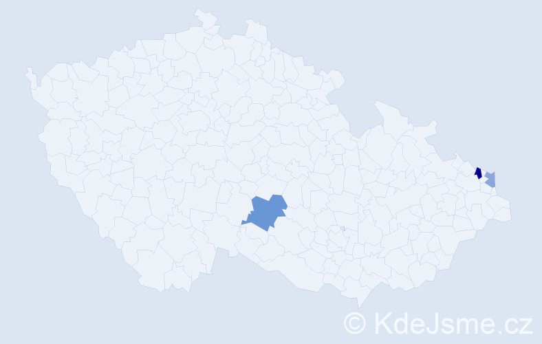 Příjmení: 'Hasaj', počet výskytů 5 v celé ČR