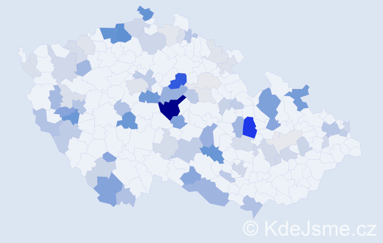Příjmení: 'Kršňák', počet výskytů 207 v celé ČR