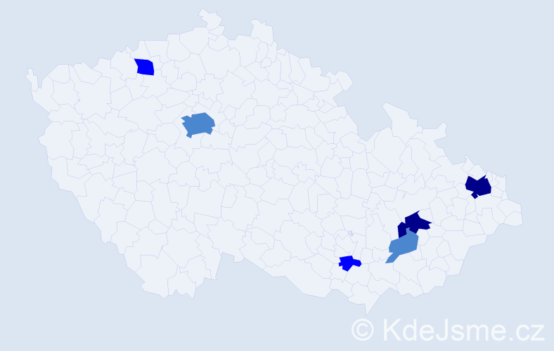 Příjmení: 'Chupáčová', počet výskytů 12 v celé ČR