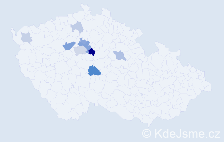 Příjmení: 'Bolenová', počet výskytů 24 v celé ČR