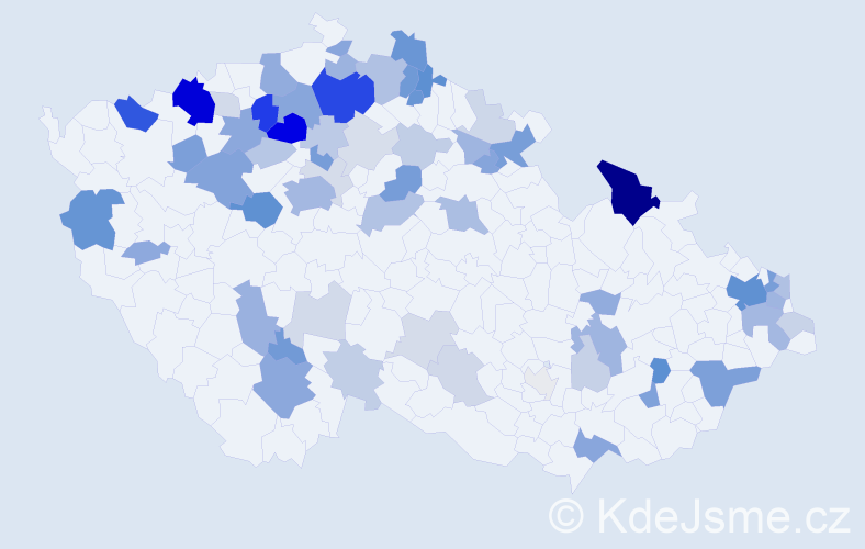 Příjmení: 'Marcinová', počet výskytů 187 v celé ČR