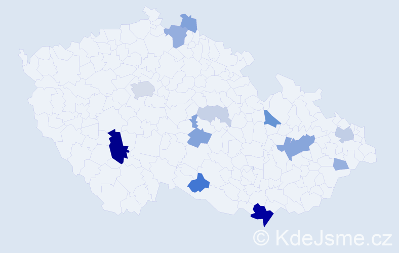 Příjmení: 'Čuka', počet výskytů 42 v celé ČR