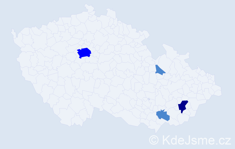 Příjmení: 'Čechálová', počet výskytů 7 v celé ČR