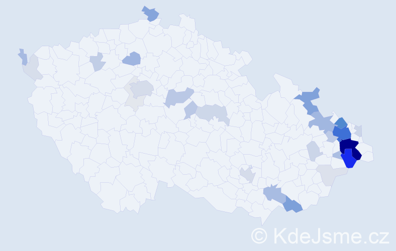 Příjmení: 'Chamrád', počet výskytů 142 v celé ČR