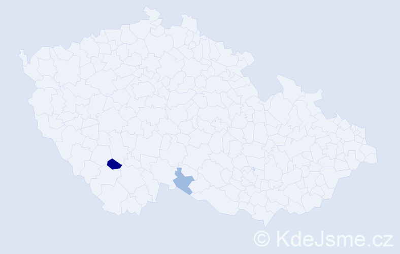Příjmení: 'Bejtic', počet výskytů 5 v celé ČR