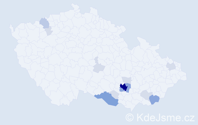 Příjmení: 'Purč', počet výskytů 39 v celé ČR