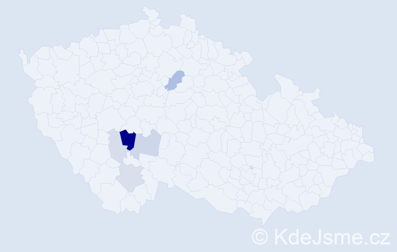 Příjmení: 'Šmelc', počet výskytů 14 v celé ČR