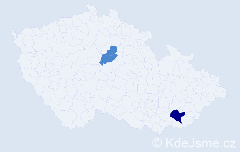 Příjmení: 'Ronďoš', počet výskytů 5 v celé ČR