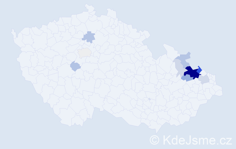 Příjmení: 'Stiborská', počet výskytů 51 v celé ČR