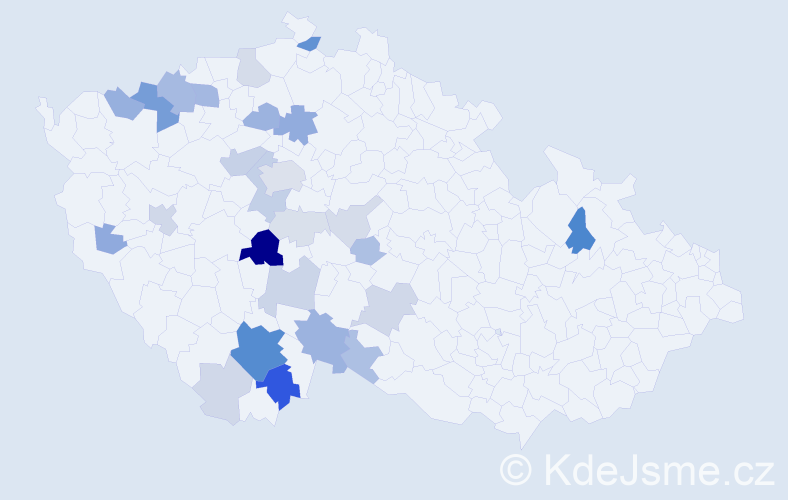 Příjmení: 'Vlásek', počet výskytů 90 v celé ČR