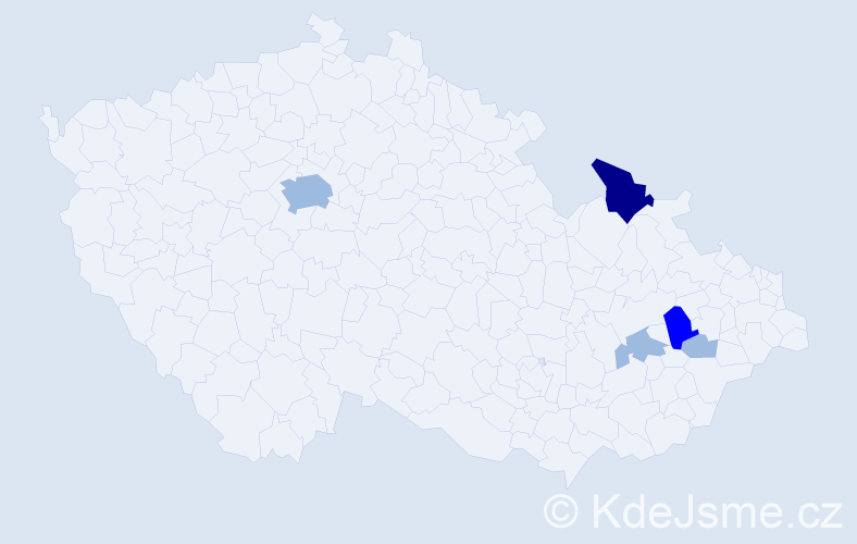 Příjmení: 'Pitroň', počet výskytů 10 v celé ČR