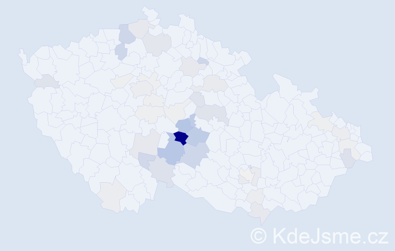 Příjmení: 'Kváš', počet výskytů 169 v celé ČR