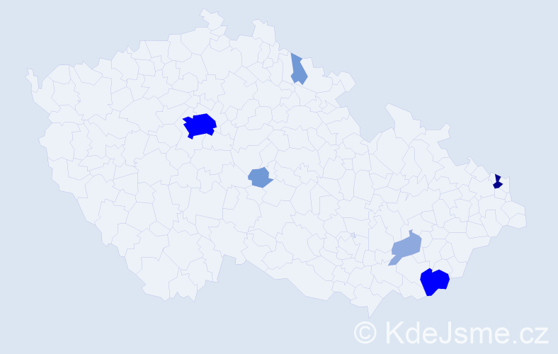 Příjmení: 'Neškera', počet výskytů 19 v celé ČR