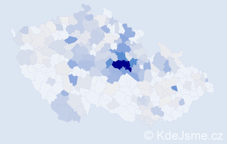 Příjmení: 'Víšek', počet výskytů 846 v celé ČR