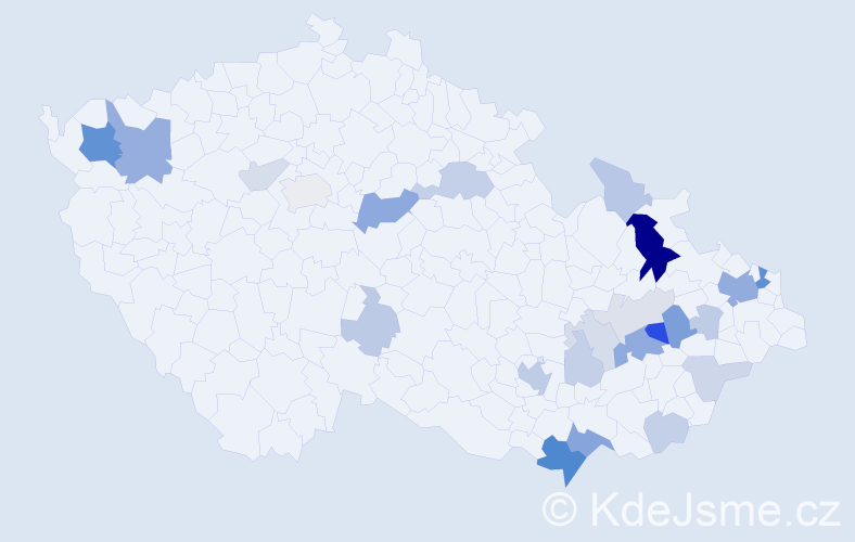 Příjmení: 'Kleiberová', počet výskytů 66 v celé ČR