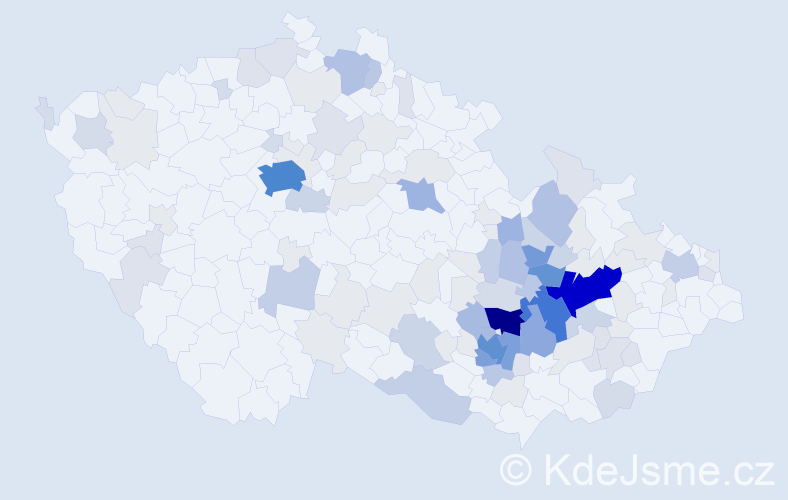 Příjmení: 'Slouka', počet výskytů 433 v celé ČR