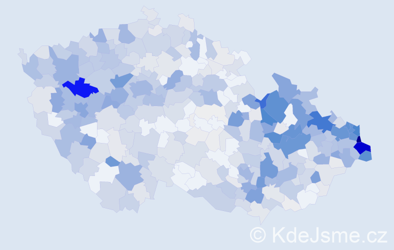 Příjmení: 'Franková', počet výskytů 2162 v celé ČR