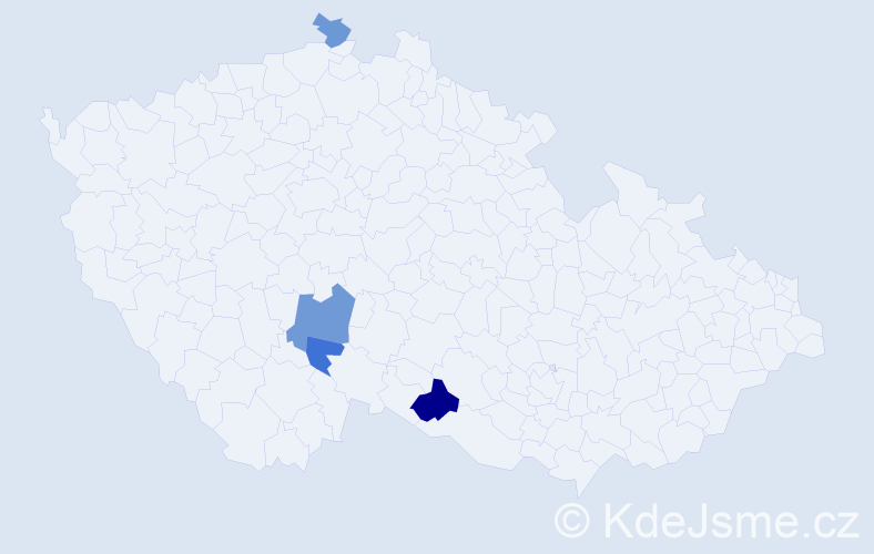 Příjmení: 'Koldan', počet výskytů 6 v celé ČR