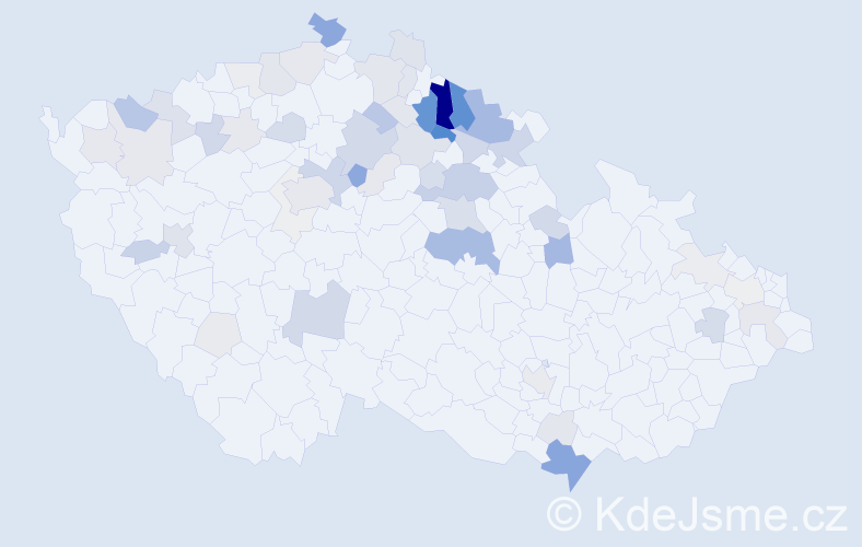 Příjmení: 'Grof', počet výskytů 225 v celé ČR