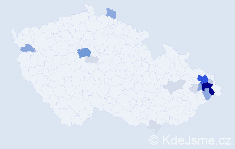 Příjmení: 'Nitrová', počet výskytů 55 v celé ČR