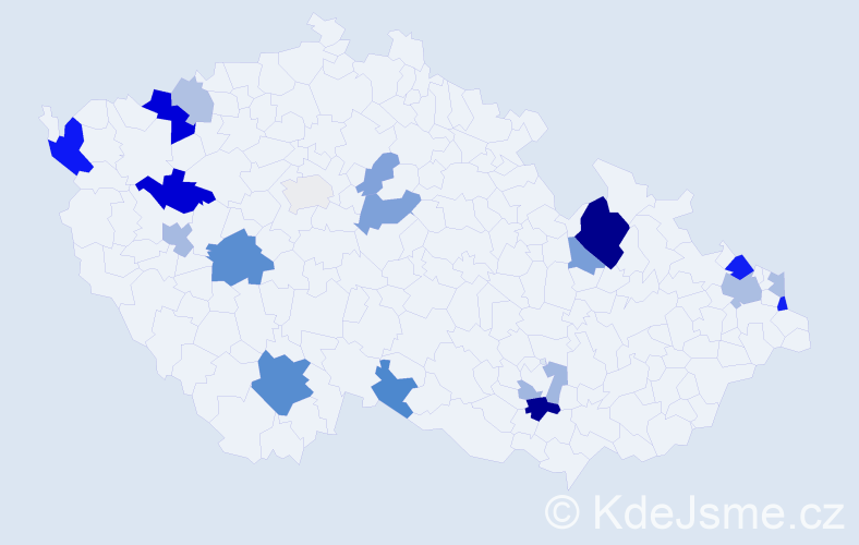 Příjmení: 'Tomaško', počet výskytů 47 v celé ČR