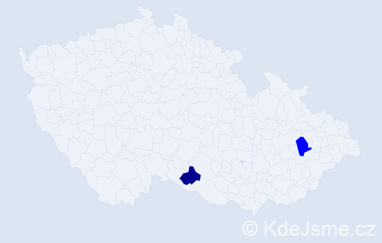 Příjmení: 'Tomák', počet výskytů 3 v celé ČR