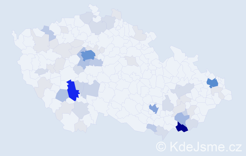 Příjmení: 'Sup', počet výskytů 182 v celé ČR
