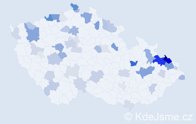 Příjmení: 'Thomasová', počet výskytů 144 v celé ČR