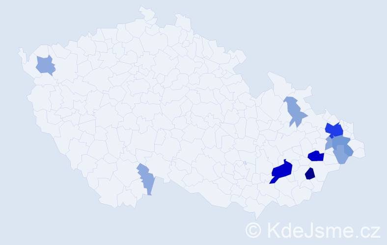 Příjmení: 'Vrubl', počet výskytů 42 v celé ČR