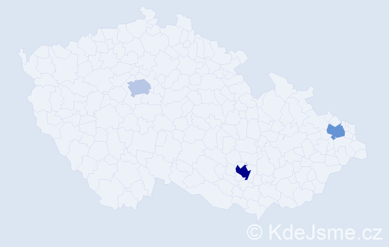 Příjmení: 'Rodanová', počet výskytů 5 v celé ČR