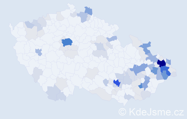 Příjmení: 'Krkošková', počet výskytů 345 v celé ČR