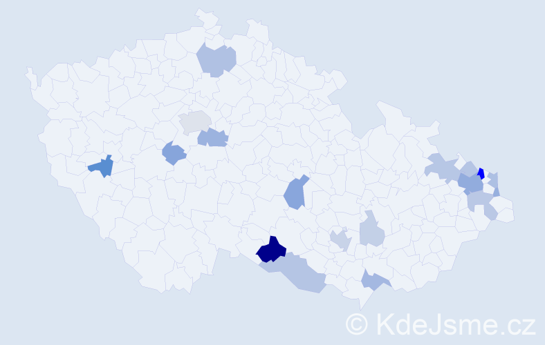 Příjmení: 'Gallus', počet výskytů 49 v celé ČR