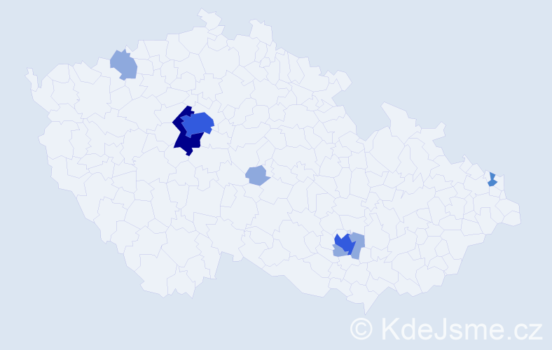 Příjmení: 'Košecká', počet výskytů 16 v celé ČR