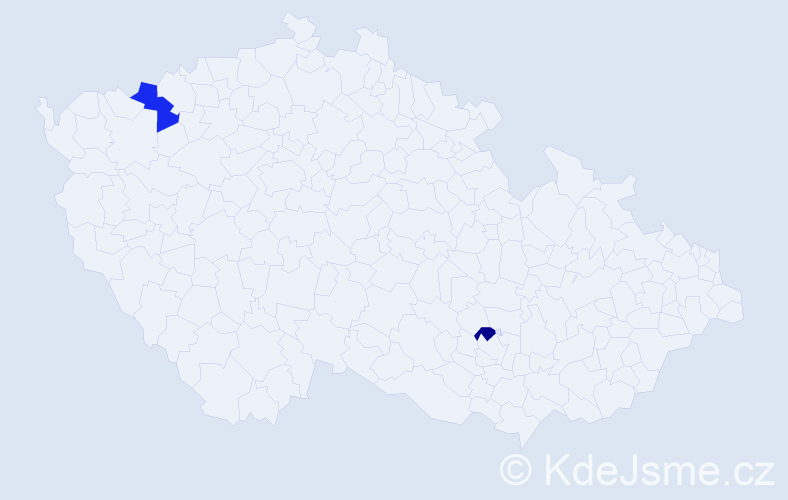 Příjmení: 'Sebedinská', počet výskytů 5 v celé ČR