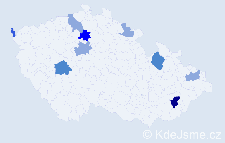 Příjmení: 'Rudy', počet výskytů 24 v celé ČR