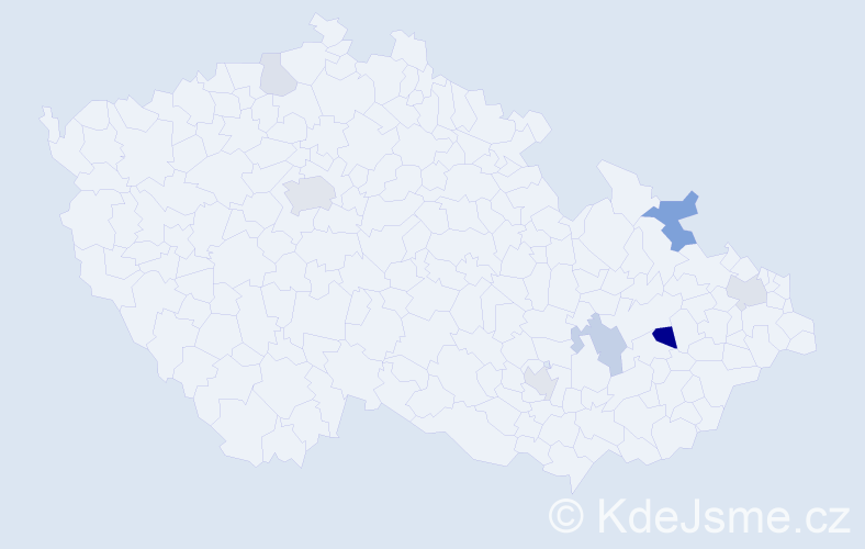 Příjmení: 'Fišárek', počet výskytů 20 v celé ČR