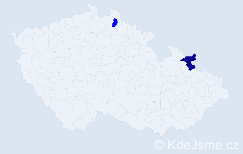 Příjmení: 'Weeks', počet výskytů 3 v celé ČR