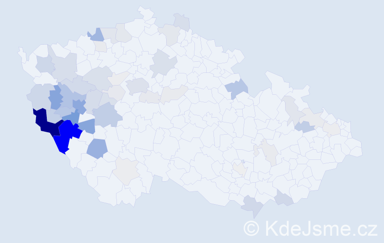 Příjmení: 'Nejdl', počet výskytů 181 v celé ČR