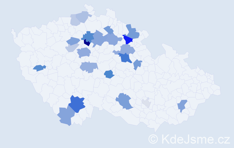 Příjmení: 'Hain', počet výskytů 53 v celé ČR