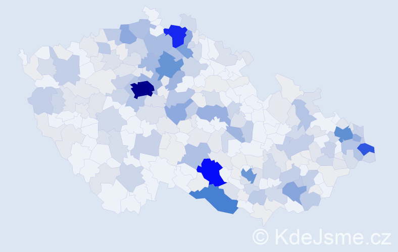 Příjmení: 'Bobek', počet výskytů 1196 v celé ČR