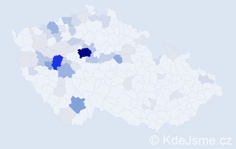 Příjmení: 'Hladová', počet výskytů 164 v celé ČR
