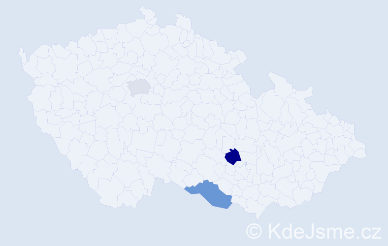 Příjmení: 'Reviláková', počet výskytů 3 v celé ČR