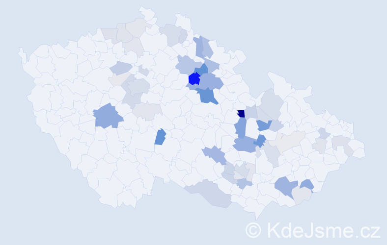 Příjmení: 'Deml', počet výskytů 159 v celé ČR