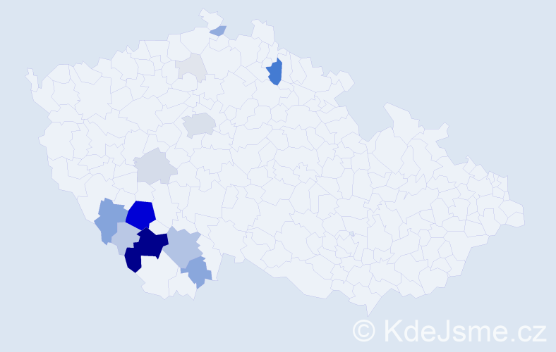 Příjmení: 'Kahudová', počet výskytů 78 v celé ČR
