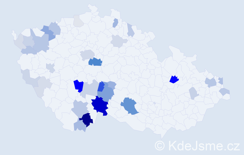 Příjmení: 'Chytra', počet výskytů 116 v celé ČR