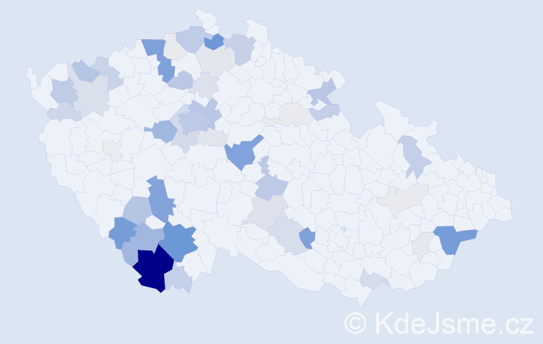Příjmení: 'Jungwirthová', počet výskytů 202 v celé ČR