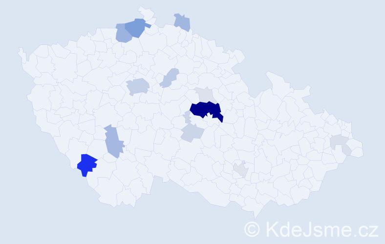 Příjmení: 'Vostradovský', počet výskytů 54 v celé ČR