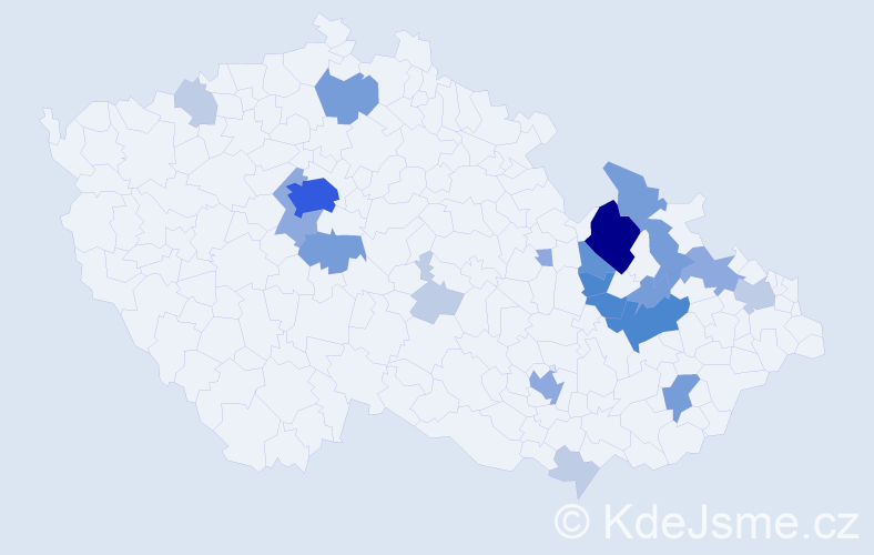 Příjmení: 'Rendová', počet výskytů 65 v celé ČR