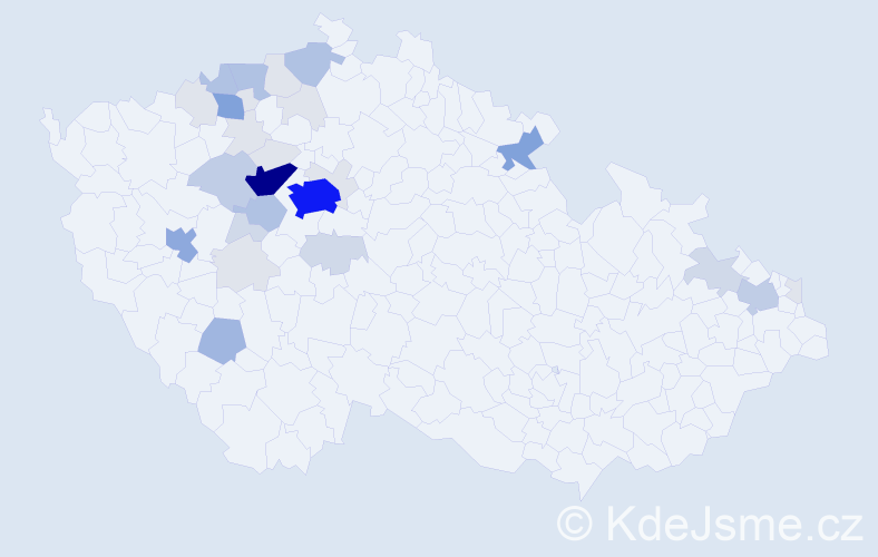 Příjmení: 'Tyburcová', počet výskytů 118 v celé ČR